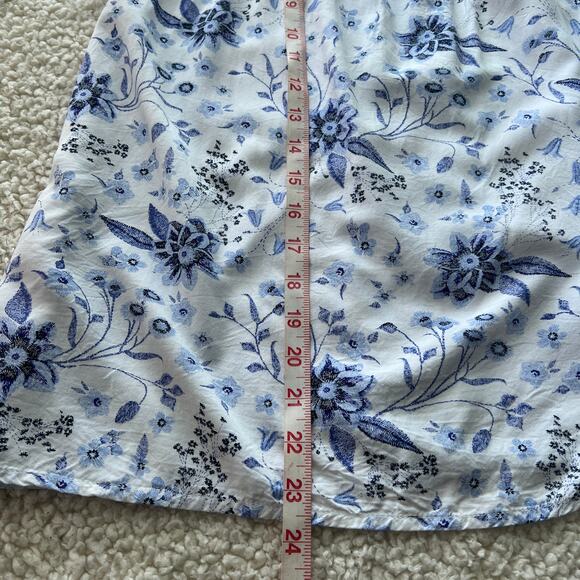 Old Navy Blue White Floral Peasant Top XL Kids - Picture 9 of 9